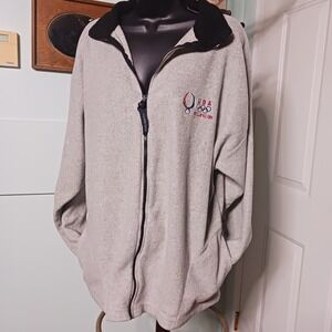 Team USA Olympics Sweater Mens Extra Lg Gray Beijing 2008 Fleece Full Zip Casual